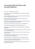 Accounting 2010 Final Exam with Accurate Solutions