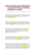BSN 246 HESI Health Assessment Exam Questions & Verified Answers &lpar;A&plus; Grade&rpar; &vert; Complete HESI Nursing Study Guide