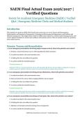 SAEM Final Actual Exam &ndash; Society for Academic Emergency Medicine &lpar;SAEM&rpar; &ndash; 2026&sol;2027 Academic Year &ndash; Verified Questions and Answers for Emergency Medicine Clerks and Medical Students