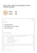 PAT202 TEST 2 PRACTICE QUESTIONS MC WITH VERIFIED ANSWERS 