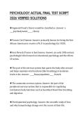 PSYCHOLOGY ACTUAL FINAL TEST SCRIPT&NewLine;2026 VERIFIED SOLUTIONS