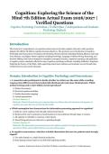 Cognition&colon; Exploring the Science of the Mind&comma; 7th Edition Actual Exam &ndash; Cognitive Psychology Curriculum &ndash; 2026&sol;2027 Academic Year &ndash; Verified Questions and Answers for Undergraduate and Graduate Psychology Students