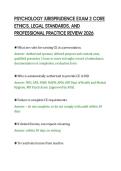 PSYCHOLOGY JURISPRUDENCE EXAM 2 CORE&NewLine;ETHICS&comma; LEGAL STANDARDS&comma; AND&NewLine;PROFESSIONAL PRACTICE REVIEW 2026&NewLine;