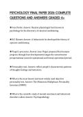 PSYCHOLOGY FINAL PAPER 2026 COMPLETE&NewLine;QUESTIONS AND ANSWERS GRADED A&plus;