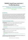 NBDHE Actual Exam &ndash; Joint Commission on National Dental Examinations &lpar;JCNDE&rpar; &ndash; 2026&sol;2027 Academic Year &ndash; Verified Questions and Answers for Dental Hygiene Candidates