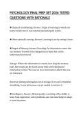 PSYCHOLOGY FINAL PREP SET 2026 TESTED&NewLine;QUESTIONS WITH RATIONALE