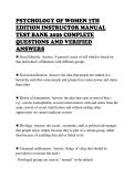 PSYCHOLOGY OF WOMEN 7TH&NewLine;EDITION INSTRUCTOR MANUAL&NewLine;TEST BANK 2026 COMPLETE&NewLine;QUESTIONS AND VERIFIED&NewLine;ANSWERS