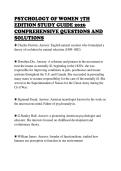 PSYCHOLOGY OF WOMEN 7TH&NewLine;EDITION STUDY GUIDE 2026&NewLine;COMPREHENSIVE QUESTIONS AND&NewLine;SOLUTIONS