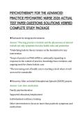 PSYCHOTHERAPY FOR THE ADVANCED&NewLine;PRACTICE PSYCHIATRIC NURSE 2026 ACTUAL&NewLine;TEST PAPER QUESTIONS SOLUTIONS VERIFIED&NewLine;COMPLETE STUDY PACKAGE
