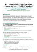 RN Comprehensive Predictor Actual Exam &ndash; Assessment Technologies Institute &lpar;ATI&rpar; &ndash; 2026&sol;2027 Academic Year &ndash; Verified Questions and Answers for Registered Nursing Candidates