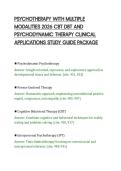 PSYCHOTHERAPY WITH MULTIPLE&NewLine;MODALITIES 2026 CBT DBT AND&NewLine;PSYCHODYNAMIC THERAPY CLINICAL&NewLine;APPLICATIONS STUDY GUIDE PACKAGE
