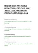 PSYCHOTHERAPY WITH MULTIPLE&NewLine;MODALITIES 2026 GROUP AND FAMILY&NewLine;THERAPY MODELS AND PRACTICE&NewLine;STRATEGIES NOTES COMPILATION