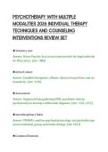 PSYCHOTHERAPY WITH MULTIPLE&NewLine;MODALITIES 2026 INDIVIDUAL THERAPY&NewLine;TECHNIQUES AND COUNSELING&NewLine;INTERVENTIONS REVIEW SET