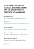 PSYCHOTHERAPY WITH MULTIPLE&NewLine;MODALITIES 2026 TRAUMA INFORMED&NewLine;CARE AND CRISIS INTERVENTION&NewLine;THERAPEUTIC APPROACHES GUIDE