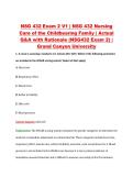 NSG 432 Exam 2 V1 &vert; NSG 432 Nursing &NewLine;Care of the Childbearing Family &vert; Actual &NewLine;Q&A with Rationale &lpar;NSG432 Exam 2&rpar; &vert; &NewLine;Grand Canyon University