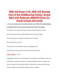 NSG 432 Exam 2 V2 &vert; NSG 432 Nursing &NewLine;Care of the Childbearing Family &vert; Actual &NewLine;Q&A with Rationale &lpar;NSG432 Exam 2&rpar; &vert; &NewLine;Grand Canyon University