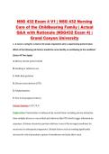 NSG 432 Exam 4 V1 &vert; NSG 432 Nursing &NewLine;Care of the Childbearing Family &vert; Actual &NewLine;Q&A with Rationale &lpar;NSG432 Exam 4&rpar; &vert; &NewLine;Grand Canyon University 
