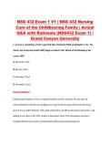 NSG 432 Exam 1 V1 &vert; NSG 432 Nursing &NewLine;Care of the Childbearing Family &vert; Actual &NewLine;Q&A with Rationale &lpar;NSG432 Exam 1&rpar; &vert; &NewLine;Grand Canyon University 