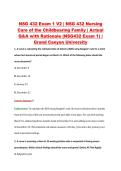 NSG 432 Exam 1 V2 &vert; NSG 432 Nursing &NewLine;Care of the Childbearing Family &vert; Actual &NewLine;Q&A with Rationale &lpar;NSG432 Exam 1&rpar; &vert; &NewLine;Grand Canyon University 