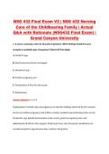 NSG 432 Final Exam V2 &vert; NSG 432 Nursing &NewLine;Care of the Childbearing Family &vert; Actual &NewLine;Q&A with Rationale &lpar;NSG432 Final Exam&rpar; &vert; &NewLine;Grand Canyon University 