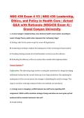 NSG 436 Exam 4 V1&ndash;V3 &vert; NSG 436 Leadership&comma; Ethics&comma; and Policy in Health Care &vert; Grand Canyon University &vert; Actual Q&A with Rationale &lpar;NSG436 Exam 4&rpar;