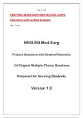 HESI MED-SURG EXAM 2026 &lpar;ACTUAL EXAM&rpar; &NewLine;Questions with verified Answers 