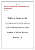 Med Surg Cardiovascular Exam Questions And &NewLine;Answers 2026