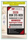 BSN 315 HESI Pharmacology V1 Exams &lpar;2026&rpar; &NewLine;A &NewLine;Questions & Answers &ndash; Ngn Nursing Questions &NewLine;&lpar;Digital Download&rpar; &NewLine;