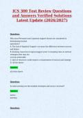 ICS 300 Test Review Questions&NewLine;and Answers Verified Solutions&NewLine;Latest Update &lpar;2026&sol;2027&rpar;&NewLine;