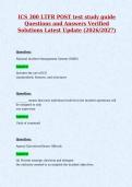 ICS 300 LTFR POST test study guide&NewLine;Questions and Answers Verified&NewLine;Solutions Latest Update &lpar;2026&sol;2027&rpar;