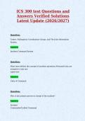 ICS 300 test Questions and&NewLine;Answers Verified Solutions&NewLine;Latest Update &lpar;2026&sol;2027&rpar;