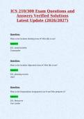 ICS 210&sol;300 Exam Questions and&NewLine;Answers Verified Solutions&NewLine;Latest Update &lpar;2026&sol;2027&rpar;