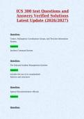 ICS 300 test Questions and&NewLine;Answers Verified Solutions&NewLine;Latest Update &lpar;2026&sol;2027&rpar;