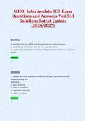 G300&colon; Intermediate ICS Exam&NewLine;Questions and Answers Verified&NewLine;Solutions Latest Update&NewLine;&lpar;2026&sol;2027&rpar;