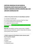 Certified Hemodialysis Biomedical Technician &lpar;CHBT&rpar; Exam Questions and Correct Answers &vert; CHBT Certification Practice Test