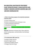 MA Industrial Wastewater Treatment Plant Operator Grade 2 Exam Questions and Correct Answers &vert; Massachusetts Grade 2 Operator Certification Practice Test