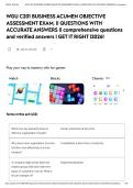 WGU C201 BUSINESS ACUMEN OBJECTIVE ASSESSMENT EXAM&comma; &vert;&vert; QUESTIONS WITH ACCURATE ANSWERS &vert;&vert; comprehensive questions and verified answers &vert; GET IT RIGHT &vert;2026&excl;&NewLine;&NewLine;&NewLine;