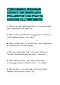 PTCB PHARMACY TECHNICIAN&NewLine;CERTIFICATION CERTIFICATION&NewLine;EVALUATION SET 2026 PRACTICE&NewLine;QUESTIONS SOLUTIONS VERIFIED