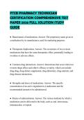 PTCB PHARMACY TECHNICIAN&NewLine;CERTIFICATION COMPREHENSIVE TEST&NewLine;PAPER 2026 FULL SOLUTION STUDY&NewLine;GUIDE