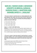 NUR 265 &sol; NUR265 EXAM 3 ADVANCED CONCEPTS IN MEDICAL-SURGICAL NURSING EXAM 3 &vert; QUESTIONS AND ANSWERS RATED A&plus; &vert; 2026&sol;2027