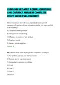 USING MIS UPDATED ACTUAL QUESTIONS&NewLine;AND CORRECT ANSWERS COMPLETE&NewLine;STUDY GUIDE FULL SOLUTION
