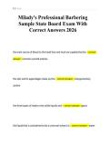 Milady's Professional Barbering&NewLine;Milady's Professional Barbering&NewLine;Sample State Board Exam With&NewLine;Correct Answers 2026