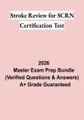 Stroke Review for SCRN Certification Test Questions & Verified Answers PDF &vert; Complete Stroke Nursing Certification Study Guide 2026