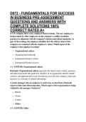 D072 - FUNDAMENTALS FOR SUCCESS IN BUSINESS PRE-ASSESSMENT QUESTIONS AND ANSWERS WITH COMPLETE SOLUTIONS 100&percnt; CORRECT RATED A&plus;