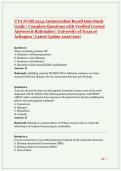 UTA NURS 5334 Antimicrobial Recall Quiz Study Guide &vert; Complete Questions with Verified Correct Answers & Rationales &vert; University of Texas at Arlington &vert; Latest Update 2026&sol;2027