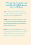 TBS PHASE 1 COMPREHENSIVE EXAM &lpar;Latest 2026 2027 UPDATE&rpar; Questions & Answers 100- Correct