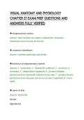 VISUAL ANATOMY AND PHYSIOLOGY&NewLine;CHAPTER 27 EXAM PREP QUESTIONS AND&NewLine;ANSWERS FULLY VERIFIED