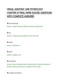 VISUAL ANATOMY AND PHYSIOLOGY&NewLine;CHAPTER 27 FINAL PAPER SOLVED QUESTIONS&NewLine;WITH COMPLETE ANSWERS&NewLine;