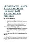 2026&sol;2027 Ultimate Kansas Nursing Jurisprudence Exam Test Bank &vert; &NewLine;S-Tier KSBN Q&A &plus; Rationales