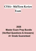 CySA&plus; Midterm Review Exam Questions & Verified Answers PDF &vert; Complete CompTIA Cybersecurity Analyst Study Guide 2026